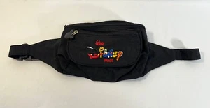 WALT DISNEY WORLD BLACK FANNY PACK EMBROIDERED LOGO FANNIE WAIST BAG - Picture 1 of 3