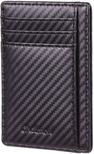Slim Leather Wallet RFID Front Pocket Minimalist Secure Thin Credit Card Holder
