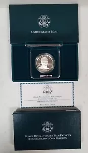 CS0198SBSCFO U.S. MINT COMEM $1 YEAR 1998-S BLACK PATRIOTS PROOF COIN FRESH OGP! - Picture 1 of 6