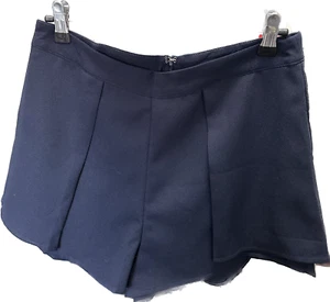 Small Navy Blue pleated summer women's shorts - Picture 1 of 2