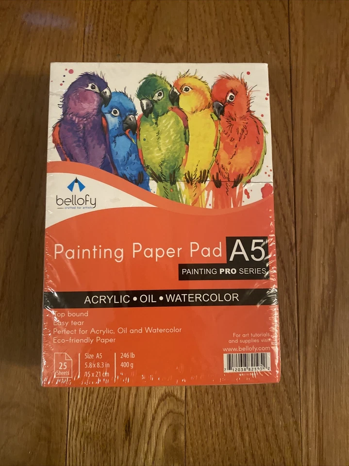 Juego de almohadillas de papel de pintura Bellofy A5 de 2-25 hojas / 50 páginas - acrílico aceite frío Foto 1 de 1
