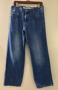 Ecko Unltd Jeans Mens Size 34 Blue Baggy Loose Fit Y2K Skater Embroidered - Picture 1 of 13