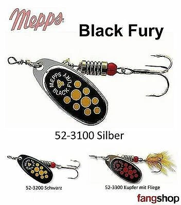 Mepps Black Fury & Black Fury mit Fliege Spinner Hecht Barsch Raubfisch - Bild 1 von 1