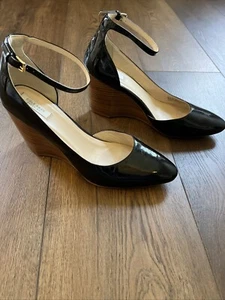 Cole Haan Grand Os Pointed Toe Wedge Shoes Black Patent Leather Women’s Sz 9B - Picture 1 of 7