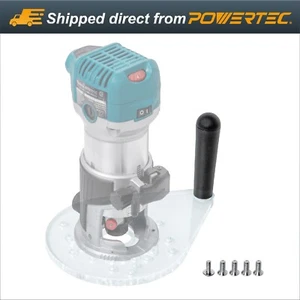 POWERTEC Offset Base Plate for Trim Routers Edge Profile Tool - Fits Most Bosch - Picture 1 of 8