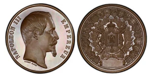 FRANCE Napoleon III 1855 Bronzed CU Medal. PCGS SP66. Divo 234; Collignon 1673. - Picture 1 of 3