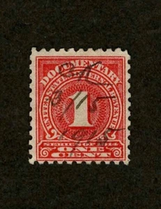 US Revenue 1914 R207 Documentary Tax Stamp 1c Rose Nice 1915 Pen Cancel Used - Picture 1 of 2