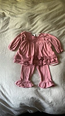 Наряд для девочек Isobella & Chloe, набор из 2 предметов, топ и леггинсы, розовый, размер 4 - Изображение 1 из 4