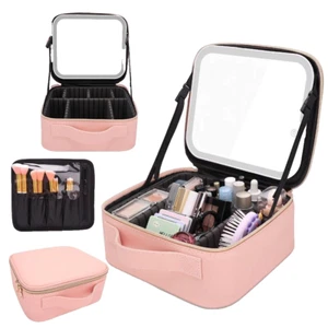 Großer Spiegel Make-up Waschtisch Etui Aufbewahrungsbox Organizer Kosmetik Reise Schönheit Tasche - Bild 1 von 7