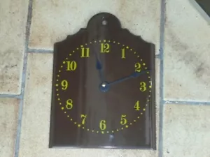 HORLOGE PENDULE EMAILLEE Chocolat NEUVE EMAIL VERITABLE FABR. FRANCE AFFAIRE - Picture 1 of 1
