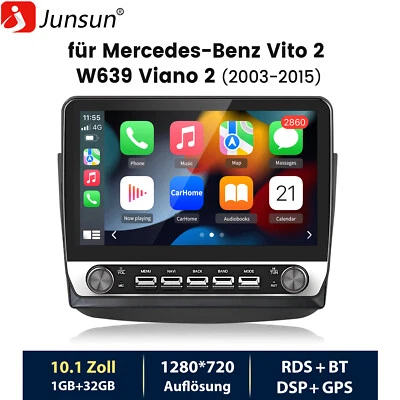 Für Benz Vito Viano W639 2003-2015 Carplay Android 13 Autoradio GPS Navi WIFI BT - Bild 1 von 4