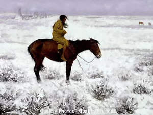 Impresión fotográfica The Herd Boy 8,5x11" arte nativo americano a caballo - Imagen 1 de 1