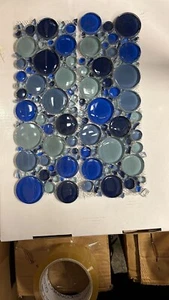 Blue Glass Mosaic Border Tiles 300 x 100mm - Picture 1 of 1