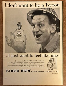 1957 Kings Men Aftershave Lotion Don’t Want To Be A Tycoon 50s Print Ad - Picture 1 of 2