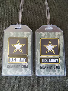 UNITED STATES ARMY LUGGAGE TAGS SET OF 2 - ARMY STAR LOGO - NAME ADDRESS ID - Picture 1 of 2