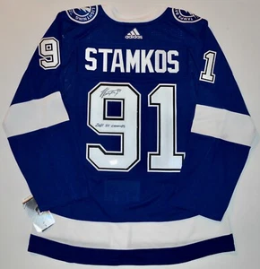 AUTO FANATICS STEVEN STAMKOS TAMPA BAY 2021 STANLEY CUP ADIDAS PRO JERSEY - Picture 1 of 2