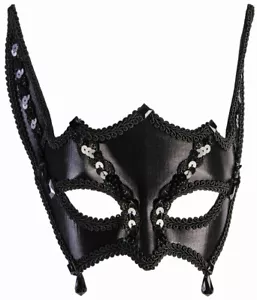 Black Bat Sequin Masquerade Eye Mask Costume Accessory - Picture 1 of 1