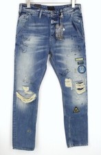 SCOTCH & SODA Fleet 32/34 Men Jeans Ripped Washed Denim Aged 3D Anti Fit Patch
