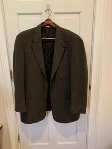 VINTAGE LL Bean Jacket Wool Tweed Sport Coat Blazer Thinsulate Made in USA XL - Picture 1 of 24