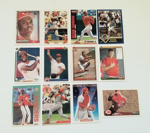 Reds Lot Rookie Card Rc 1992 Topps Reggie Sanders 283 1991 Topps Dan Wilson Rc