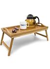 Bamboo Wooden Bed Tray With Folding Legs Serving Breakfast Lap Tray Table Mate