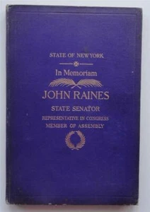 (267) In Memoriam John Raines State Senator New York Commemorative HB 1910 - Picture 1 of 8