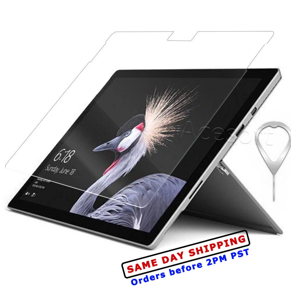 Heavy-Duty Tempered Glass Screen Protector For Microsoft Surface Pro 4 5 6 12.3" - Image 1 of 1