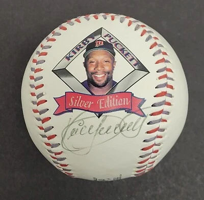 Kirby Puckett Signed Baseball Fotoball With Beckett COA - Image 1 of 4
