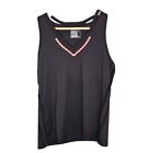 Lucky in Love Women's Black Core V-Neck Activewear Tennis Tank Top Size M (8-10)