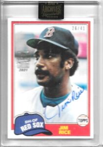 2021 Topps Archives Jim Rice Auto /41 1981 Topps