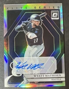 WYATT MATHISEN 2022 OPTIC ELITE SERIES SILVER PRIZM AUTO RC SEATTLE MARINERS - Picture 1 of 2