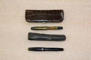 2 alte Kolbenfüller Füllfederhalter mit Etui - Bild 1 von 7