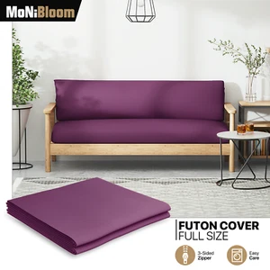 Full Size Futon Cover Solid Color Armless Slipcover Sofa Bed Furniture Protector - Picture 1 of 33