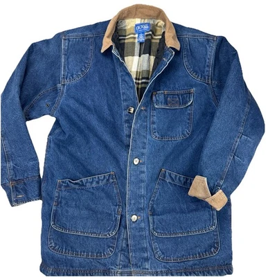 VTG Denim Blues by Merrill & Forbes Flannel Lined Denim Barn Chore Jacket Large - Image 1 of 4