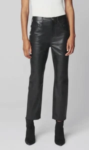BLANK NYC Waverly schwarze Kunstlederhose Damen 31 hoher Bund Schlagtaschen NEU - Bild 1 von 15
