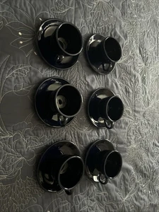 6er Set Fiesta Colbolt Blau Kaffeetassen mit Untertassen Neu! - Bild 1 von 3