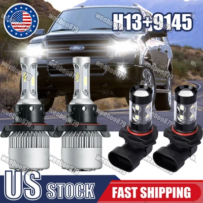 Светодиодные фары дальнего/дальнего света + противотуманные фары 4 лампы комбинированный комплект для Ford Expedition 2007-2014 - Изображение 1 из 4