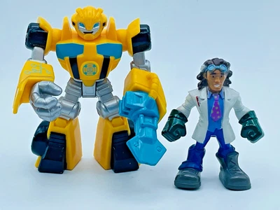 Conjunto de bonecos Playskool Heroes Transformers Rescue Bots BumbleBee e Doc Greene - Imagem 1 de 4