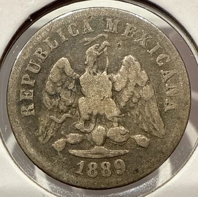 Moneda de plata 10 centavos México 1889 Mo 10C Ciudad de México Casa de la Moneda Foto 1 de 4