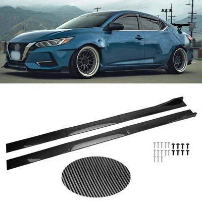 For Nissan Sentra 2010-2023 Carbon Fiber Side Skirt Extension Splitter Spoiler Foto 1 de 4