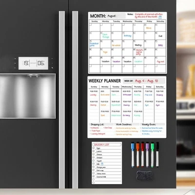 Magnetic Surface Magnetic Calendar Weekly Planner  Family Scheduling - Image 1 of 4