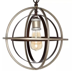 Home Decorators Barton Bay 1-Light Bronze and Champagne Pewter Orb Mini Pendant - Picture 1 of 8