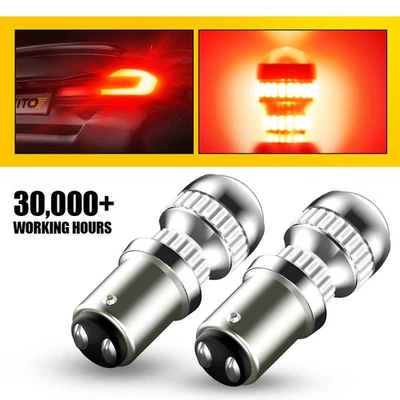 AUXITO Red 1157 CANBUS Error Free LED Turn Signal Tail Stop Brake Light Bulbs UK - Image 1 of 4