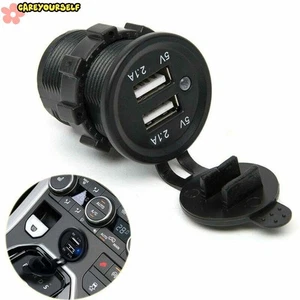 For Phone 5V Dual Usb 4.2 A Car Charger Cigarette Lighter Socket Outlet Splitter - Picture 1 of 6