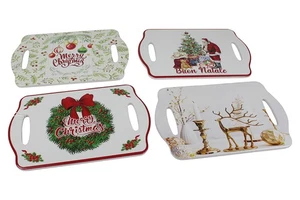 64444 NATALUNA SOTTO PENTOLA VASSOIO DI NATALE IN CERAMICA CM. 18x28 - Foto 1 di 1