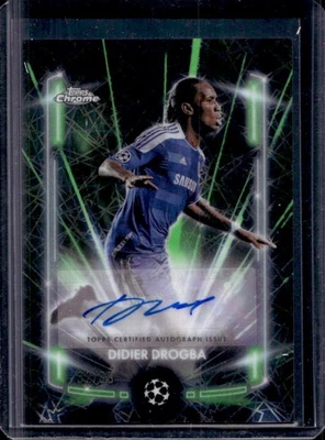 2024-25 Topps Chrome Didier Drogba Black Lazer Auto Neon Green Refractor #32/99 - Image 1 of 2