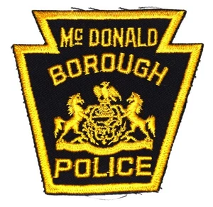 Parche de policía MC DONALD BOROUGH BORO PENNSYLVANIA PA KEYSTONE VINTAGE ANTIGUO - Imagen 1 de 2