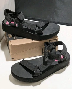 Pop Comfort Shoes Black Platform Sports Size 11 Sandals LNC - Picture 1 of 7