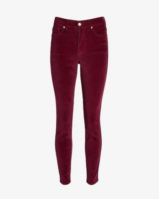 Express Skinny High Rise Velvet Pants Purple, Size 2 - Image 1 of 4