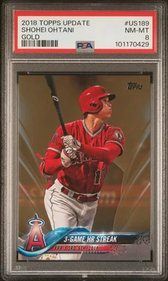 2018 Topps Update #US189 Shohei Ohtani Gold PSA 8 - Image 1 of 2